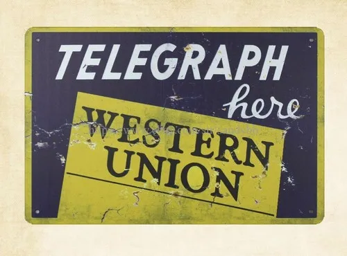 Western Union Telegraph metal tin sign creative wall decor