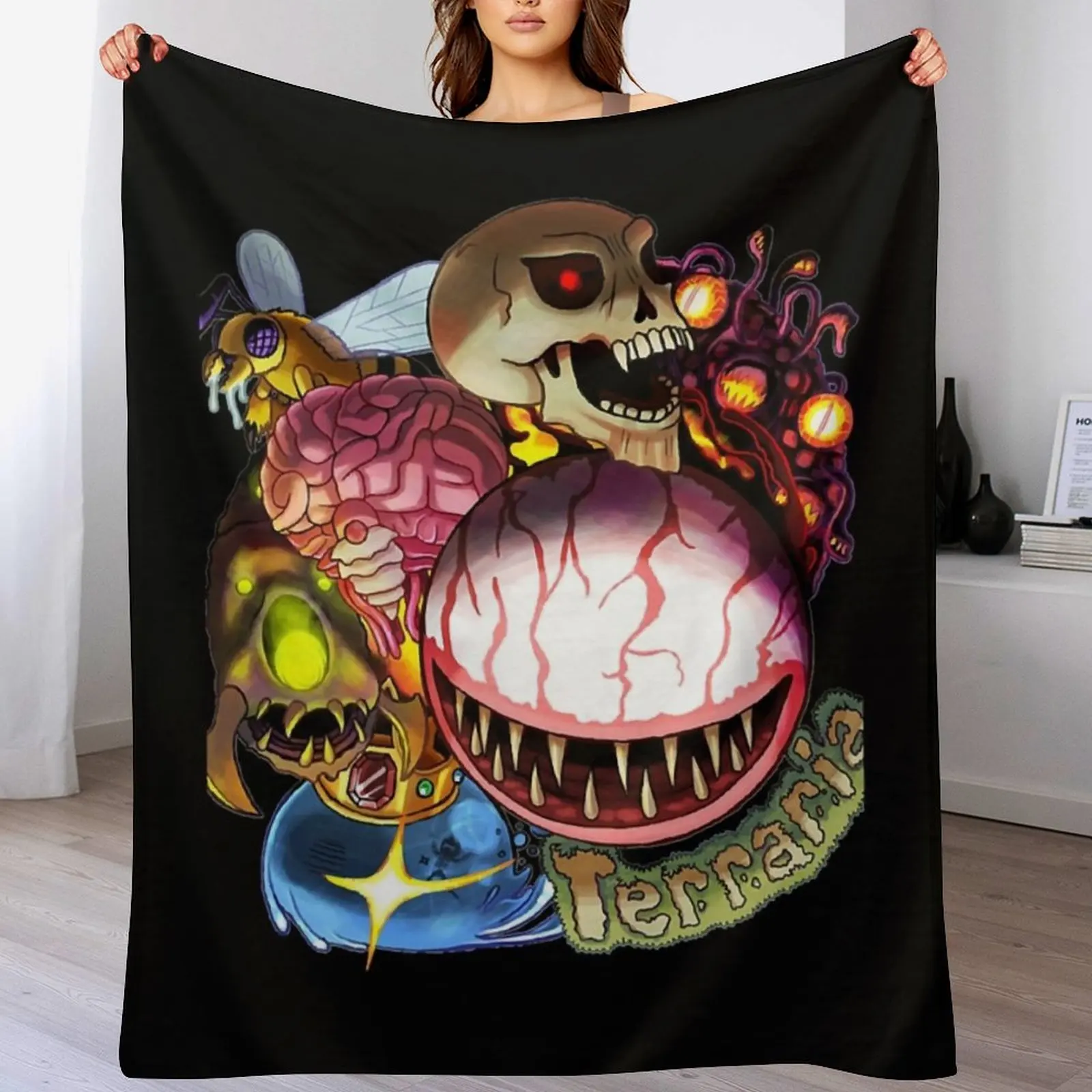 

Gifts For Men Terraria Game Boss For Fans Rush Halloween Throw Blanket Polar Thins Blankets Sofas Of Decoration Blankets