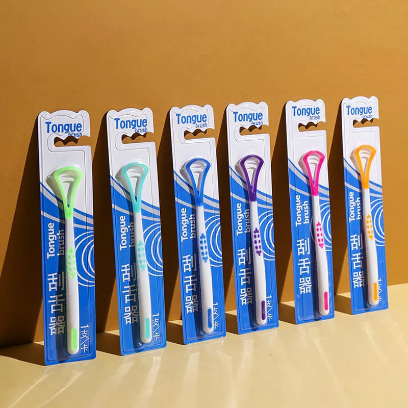 

50Pcs Tongue Scraper Cleaners Reusable Oral Health Cleaning Brush Prevent Cloudy Mouth Clean Food Debris Suitable For Adult