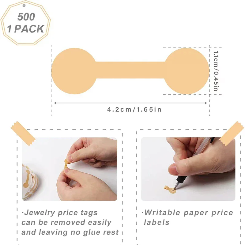500 قطعة تسميات المجوهرات ذاتية اللصق الأسعار الدمبل العلامات قلادة حلقة تسميات ورقة مجوهرات اكسسوارات لتقوم بها بنفسك أداة العرض