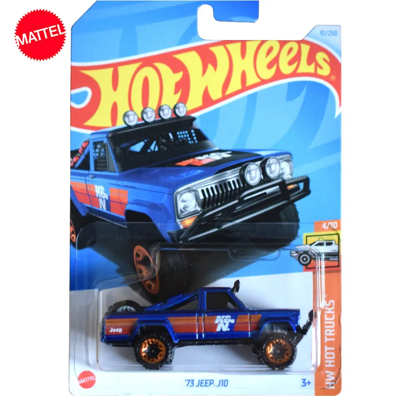 Original Mattel Hot Wheels C4982 Car 1/64 Diecast 91/250 KGN \'73 Jeep J10 Vehicle Model Toys for Boys Collection Birthday Gift