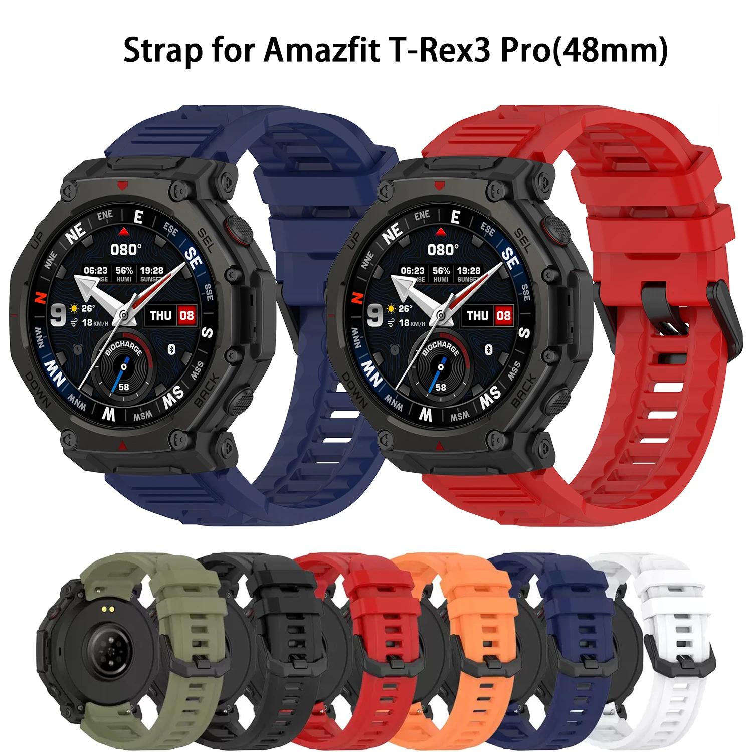 Original Silikonarmband für Amazfit T-REX 3 Pro Smart Watch Armband Armband Sport Armband Armband für T-Rex 3 Pro Zubehör
