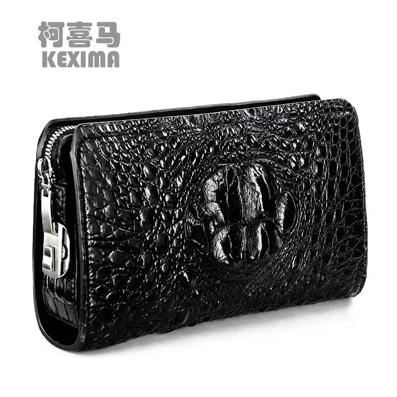 kadilaier New crocodile leather handbag men bag imported crocodile leather bag large capacity male long wallet men clutch bag