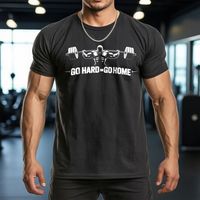 Summer sports and fitness short-sleeved new men's T-shirt, training casual pure cotton breathable round-neck tough guy top