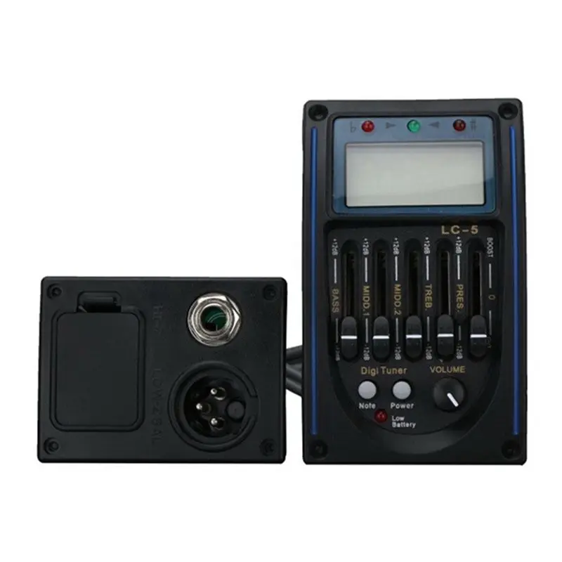 5-Band Prener LC5 Acoustic Guitar Pickup Preamp EQ LCD Tuner Piezo Equalizer - view 5