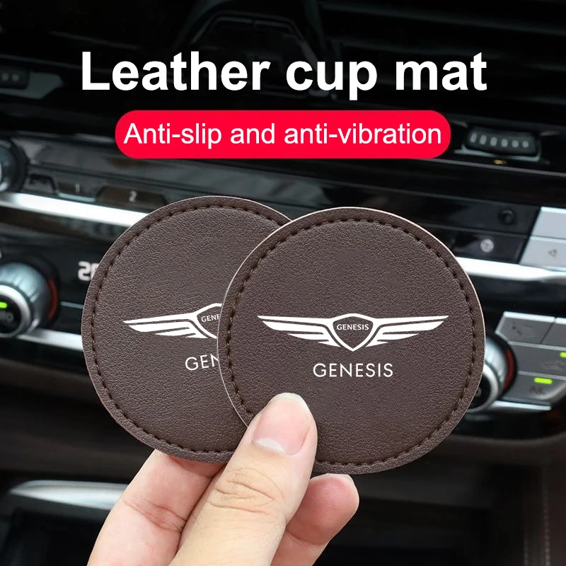 2Pcs Car Coaster Water Cup Bottle Holder Anti-slip Pad Mat For Genesis G80 G70 GV80 G80 G90 GV60 GV70 MINT ESSENTIA Accessories