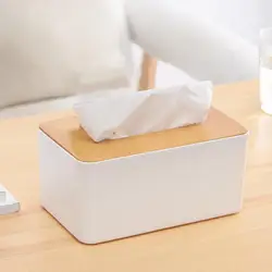 Household Tissue Storage Holder Rectangle/Round/Square Moisture-proof White Desktop Tissue Box for Bathroom Paper Dispenser Case