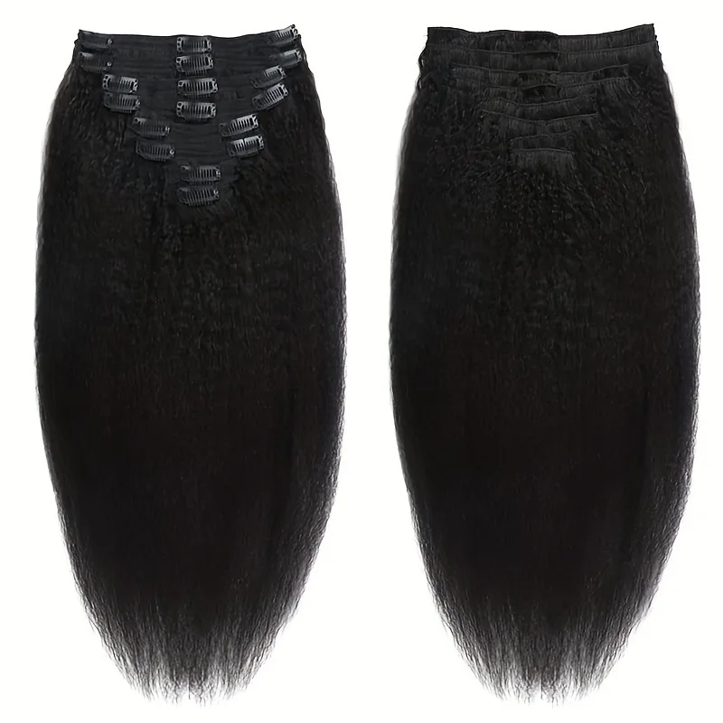 premium-kinky-straight-clip-in-human-hair-extensions-8pcs-100-virgin-remy-10-26''-natural-color-soft-silky-thick-weft-120g