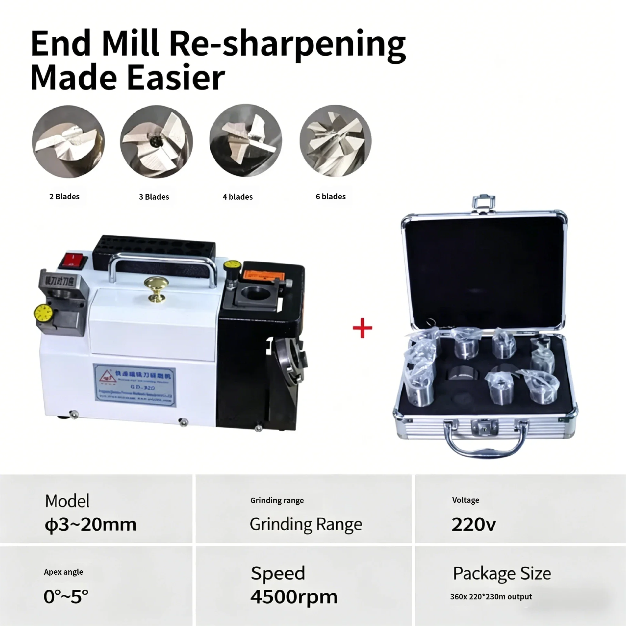 

Portable milling tool grinder direct sales from Qiandao manufacturer grinding alloy tungsten steel milling tool edge idiot-proof
