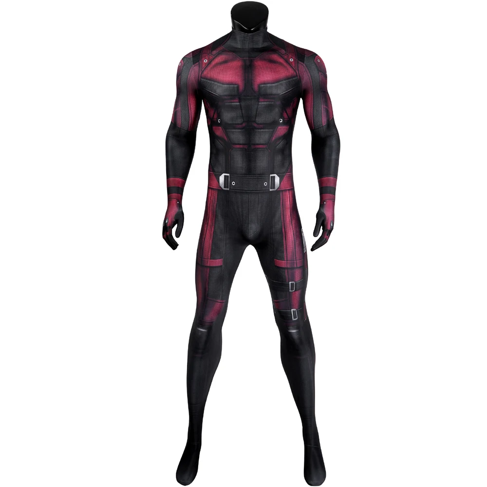 Halloween Carnival Superhero Cosplay Daredevil Costume 3D Printing Zentai Hero Jumpsuit Fancy Bodysuit