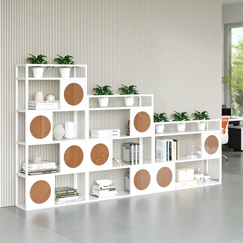 partition cabinet company green plant flower stand low cabinet modern simple workstation double-sided bookshelf shelf partition