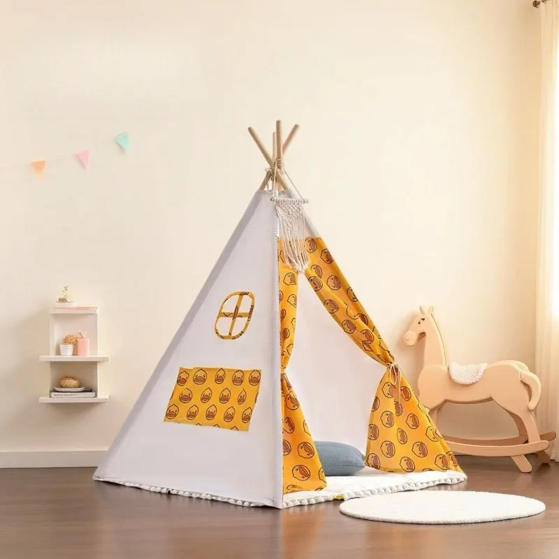 Native American Inspired Foldable Indoor Tent Kids Playhouse Parent Child Interactive Family Toy Play House Children's Room