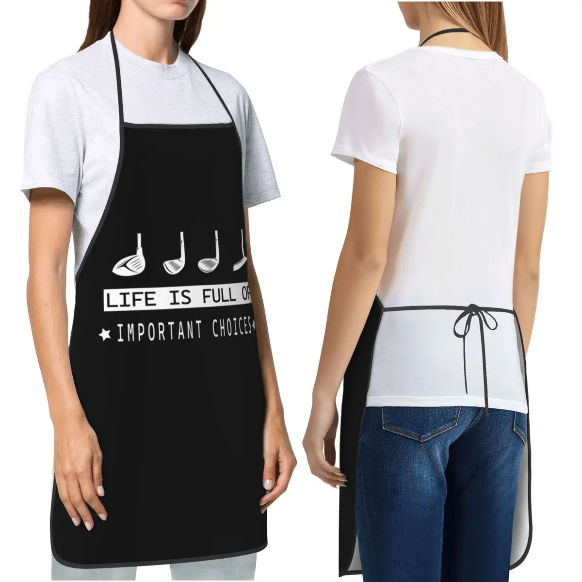 

Гольф-клубы, мяч для гольфа, фартук для шеф-повара, приготовления пищи, выпечки, нагрудник без рукавов, кухонный сарафан для уборки для женщин и мужчин, садоводства