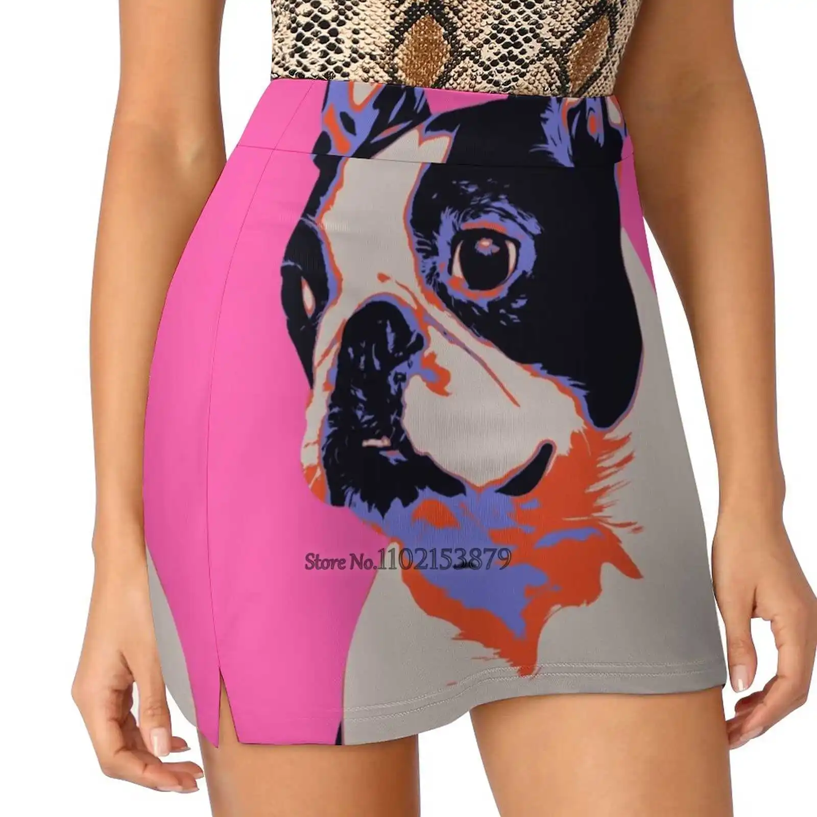 French Bulldog Retro Art Women Sports Skirt Tennis Golf Dance Fitness Running Yoga Skirts French Bulldog Dog Breed Dog Art