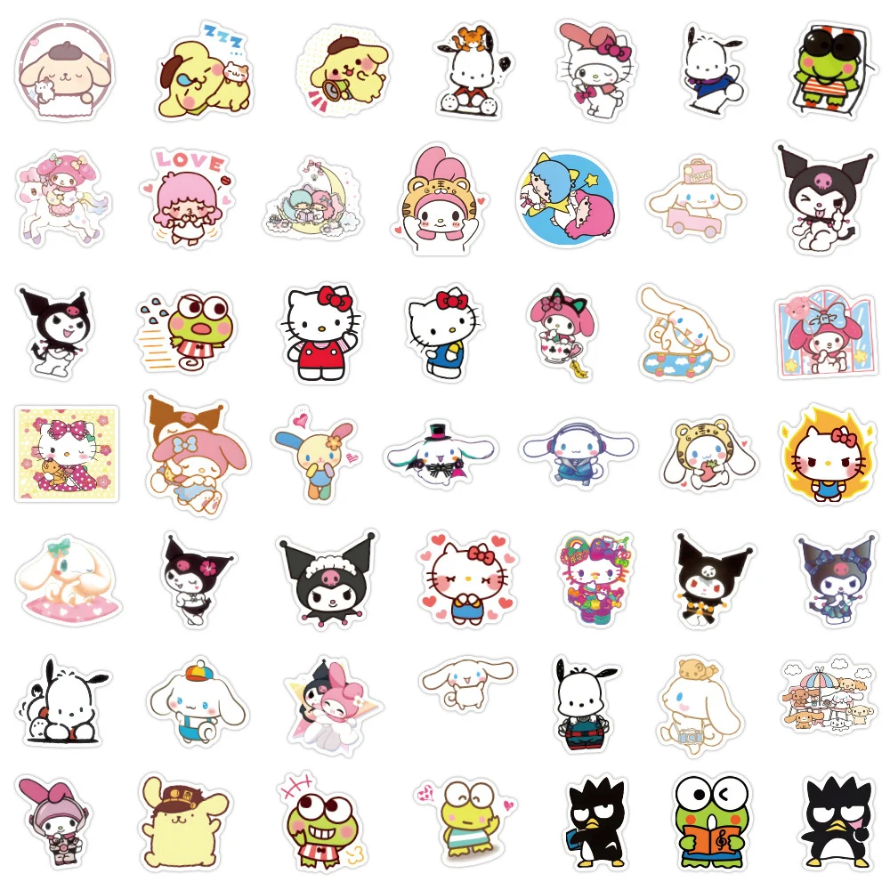 10/30/50/100 Stück Niedliche Sanrio Serie Anime Aufkleber Kuromi Pompom Purin Melody Cartoon Sticker Scrapbook Gitarre Handy Aufkleber Spielzeug – Detail 6
