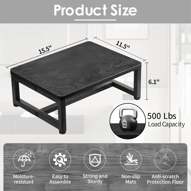 Heavy Duty Step Stool with Non-Slip Rubber Feet, Bed Stool with 500Lbs Capacity Provide Enough Safety .