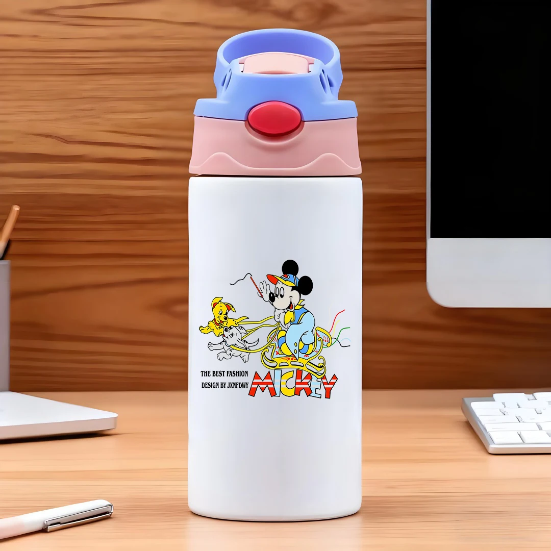 

Disney Mickey Mouse Skull Cigar Font 304 Stainless Steel Cartoon Straw Cup Children's Water Cup New Year Gift