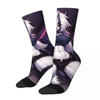 メンズシームレスプリントコンプレッションソックス、ノベルティハッピークルーソック、ヴィンテージサニタイテーション、クレイジーフェラバボス、ハラジュク、ユニセックス