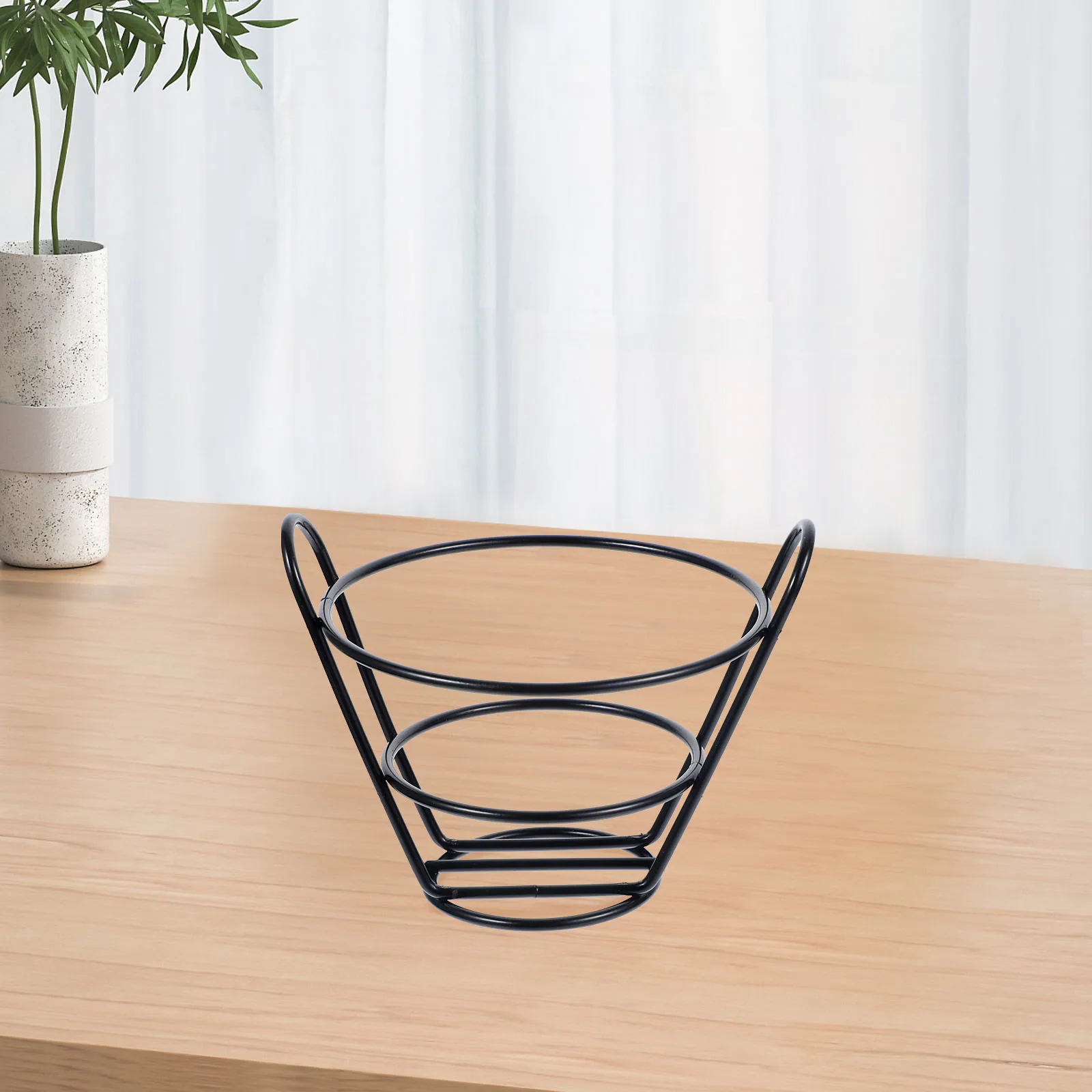 

Iron Food Cone Basket For Fried Chicken Fries Snack Serving Metal Appetizer Storage Hollow-Out Wire Snack Basket Stand Chips