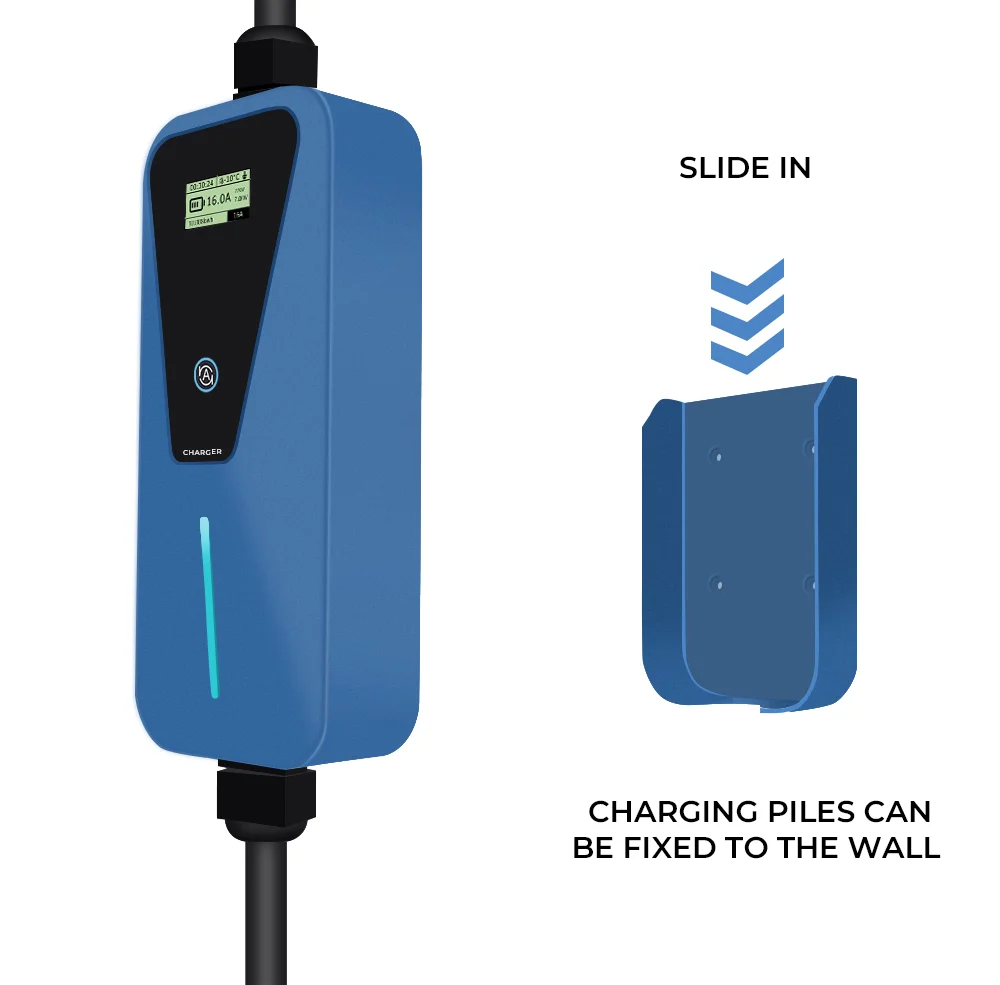 Type 2 Portable EV Charging Station Special Plastic Mini EV Charger Box 3.5KW 7KW AC Fast Home Charger