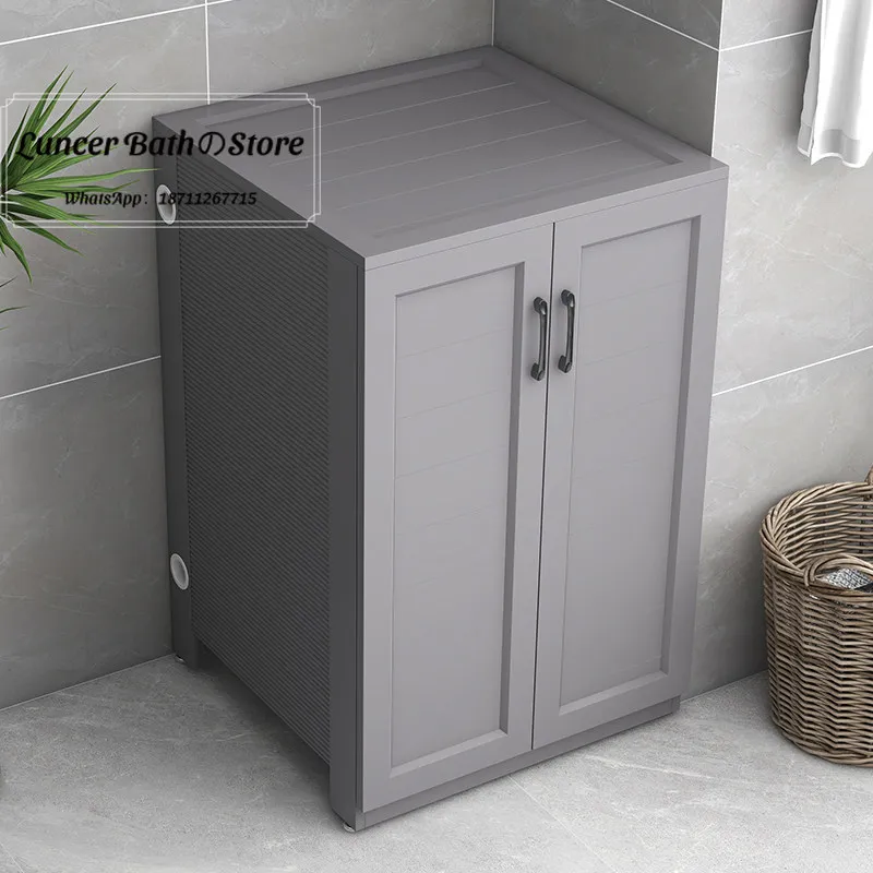 Space aluminum hinge washing machine rainproof cabinet, umbrella cover balcony sunshade cabinet, open storage cabinet