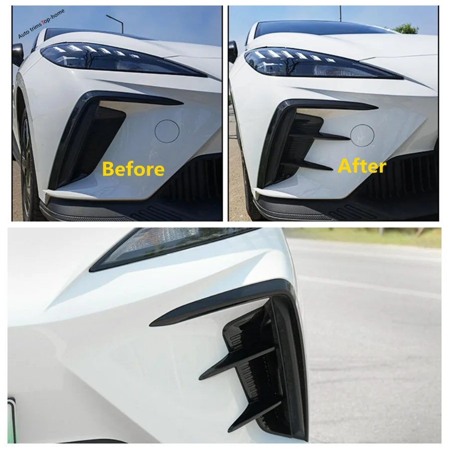 ABS Front Bumper Spoiler Side Air Vent Eyebrow Wind Knife Decoration Trim Cover For MG 4 EV 2023 2024 Car Styling Accessories