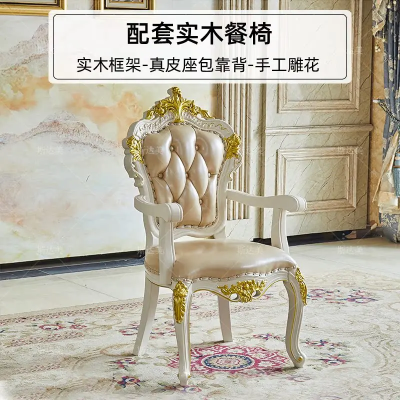 Restaurant Marble Dining Table and Chair Combination Villa Hotel Household Dining Table Round