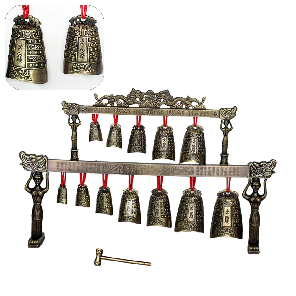 

Double Layers Archaize Bronze Chime Lightweight Ancient Chinese Folk Instrument Handmade Home Office Decor Gift Bell