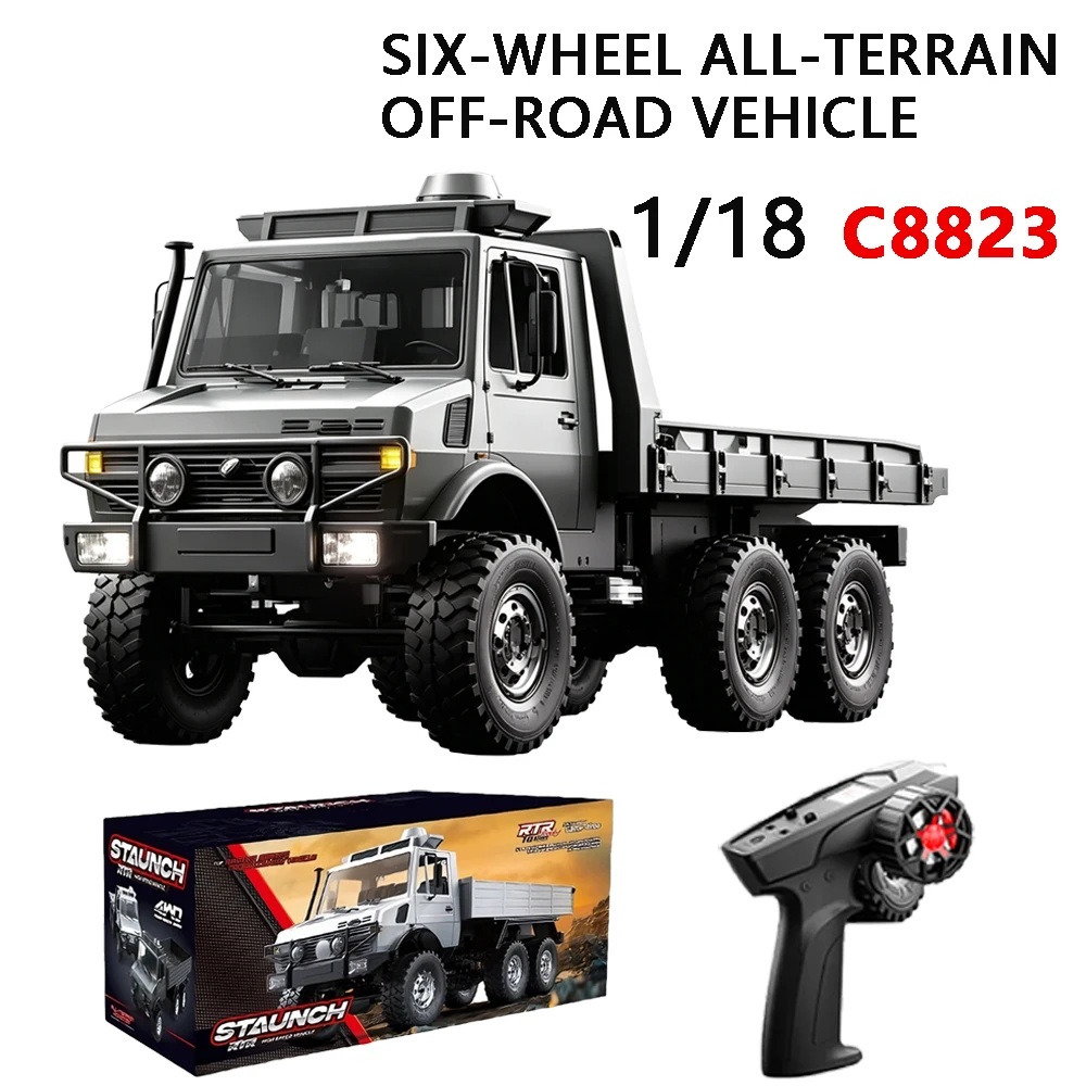 

JIKEFUN 1/18 C8823 6WD Off-Road RC Car 2.4G High-Speed ​​Climbing Transport Rescue Tracked Vehicle Simulation Model Toy for Boys