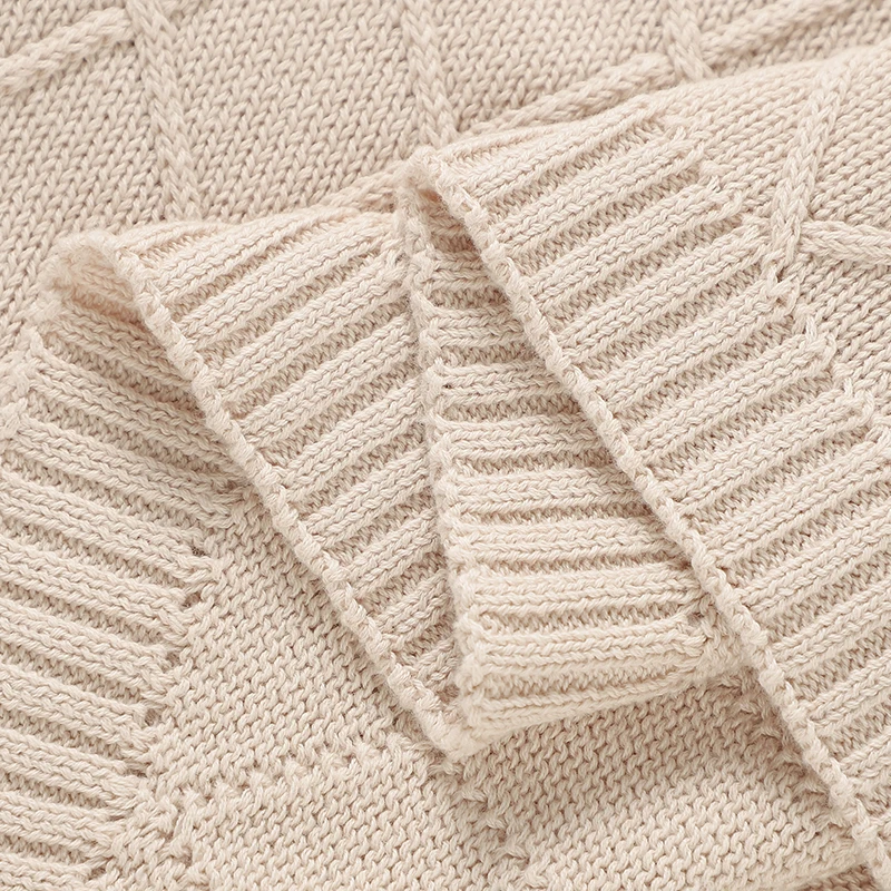 الطفل بطانيات قطنية متماسكة 90*70 سنتيمتر سوبر لينة عكسها الوليد بنين بنات عربة قماط التفاف منقوشة الرضع طفل تلقي الحصير #5