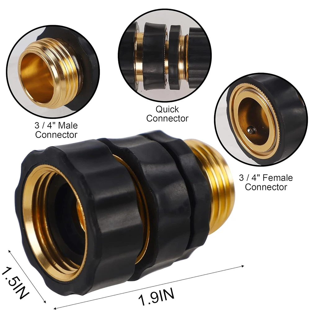 Быстроразъемный соединитель для садового шланга 3/4 дюйма, штекер и гнездо для садового шланга, быстроразъемный элемент