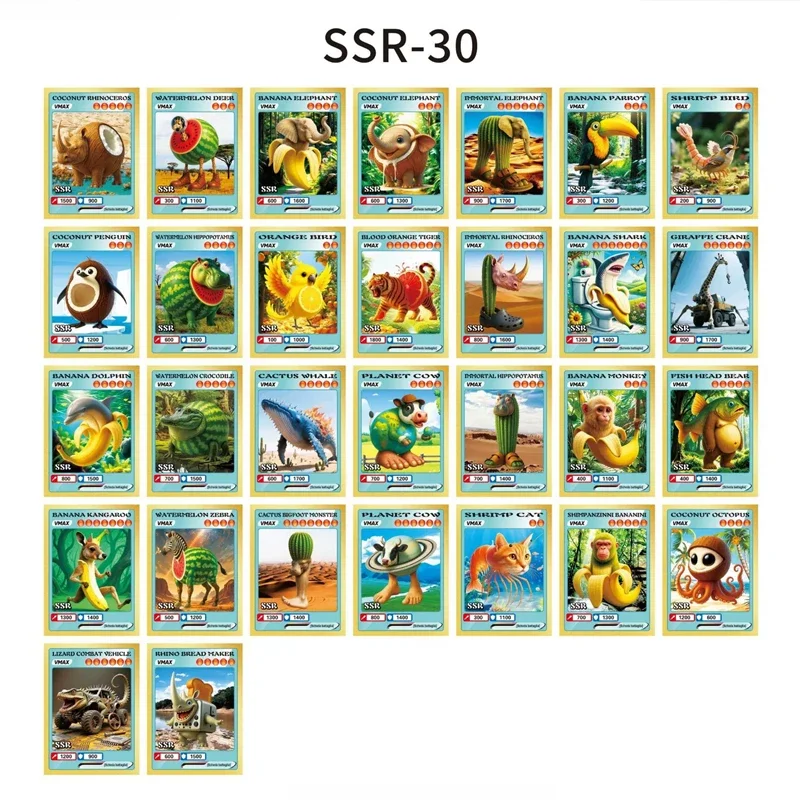 150PCS 이탈리아 Brainrot 카드 Tung Tung Tung Sahur Tralalero Tralala Collectible Cards 소년 소녀를위한 클래식 장난감 생일 선물