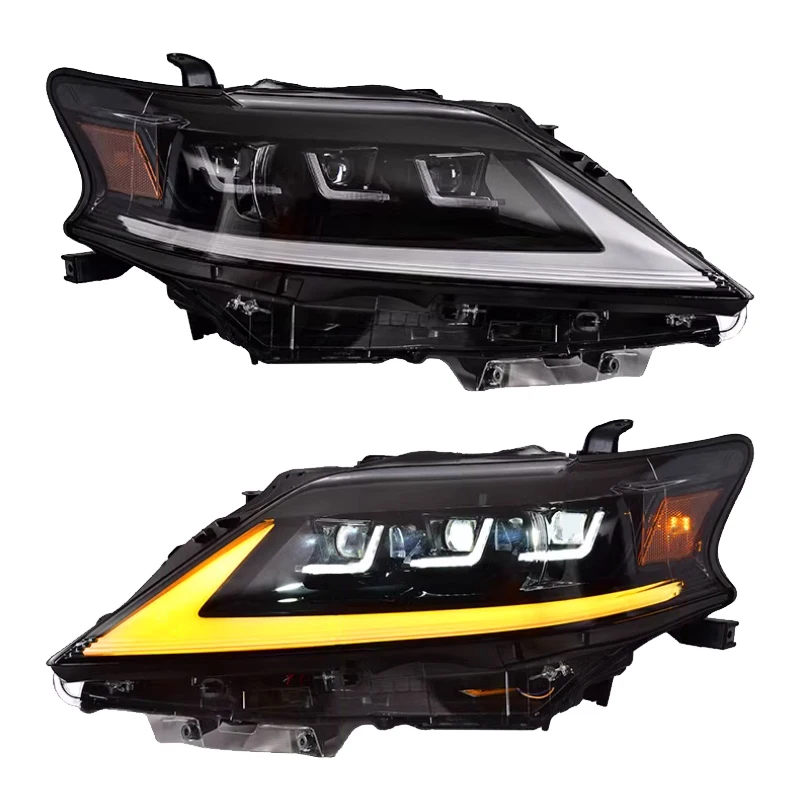 

For Lexus RX 270 250 RX 350 Headlights 2009 2015 Auto Parts Front Lamp Plug and Play LED Head Lamp Light 3 Lens Headlight