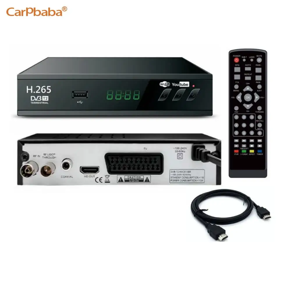 

Carpbaba DVB T2 HEVC 265 Digital TV Tuner DVB-T2 H.265 1080P HD Decoder USB Terrestrial TV Receiver EPG Set Top Box%2CEU Plug