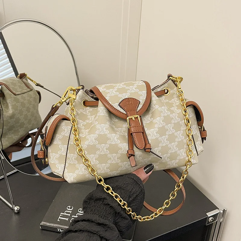 

2025 Luxury Monogram Underarm Bag - Vintage Chain Strap Shoulder Purse, Designer Crossbody Bag for Women