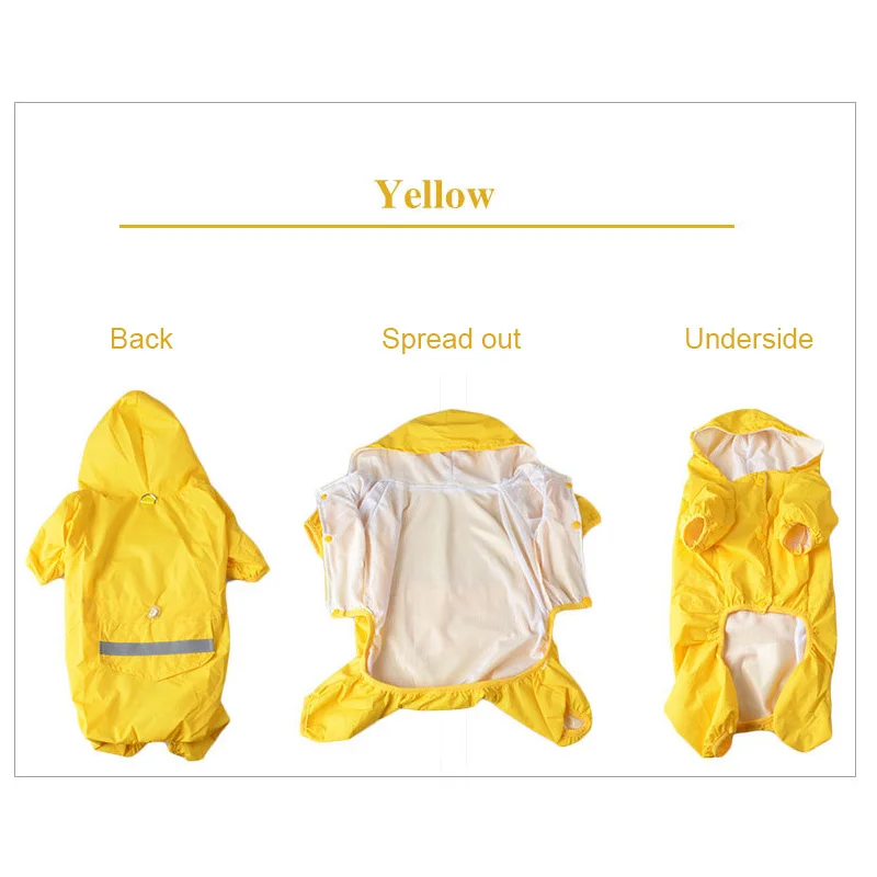 Pet Dog Waterproof Raincoat Jumpsuit Reflective Rain Coat Sunscreen Dog Outdoor Clothes Jacket for Small Dog Pet Supplies