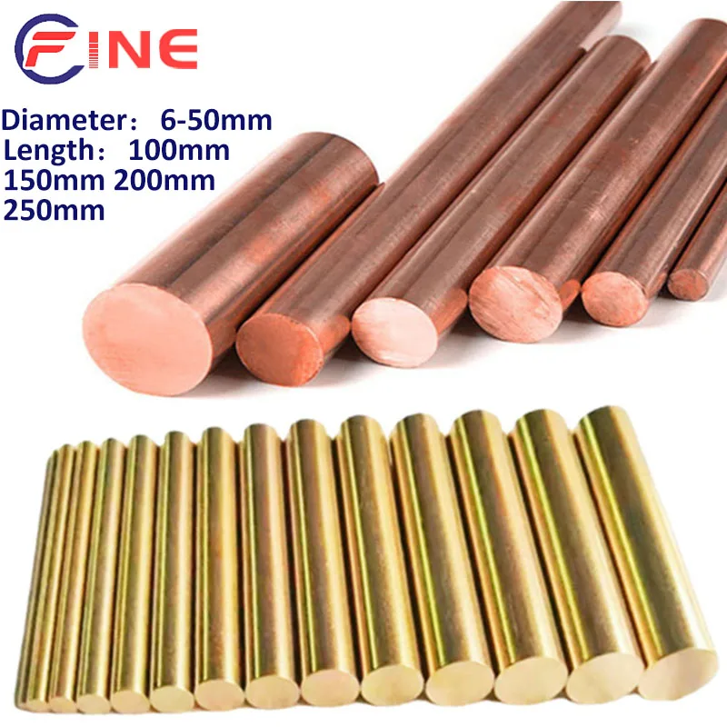 

Hardware Brass/Red Copper Round Bar Rod Stick For DIY Knife Handle Material Circular Wire Tube Model making H59 Brass Rod 6-30mm