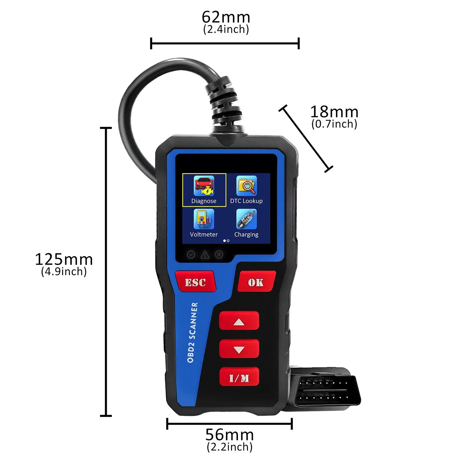 OBD2 Scanner Handheld scan Tool Check Engine Lights Enhanced Screen Display at300 Engine Fault Code Reader Auto Diagnose Tool