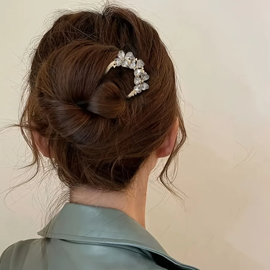 High End Metal U-Shaped Hair Clip for Women, Simple Hair Accessory, Braided Hair Clip, Fashionable Girl Headwear
