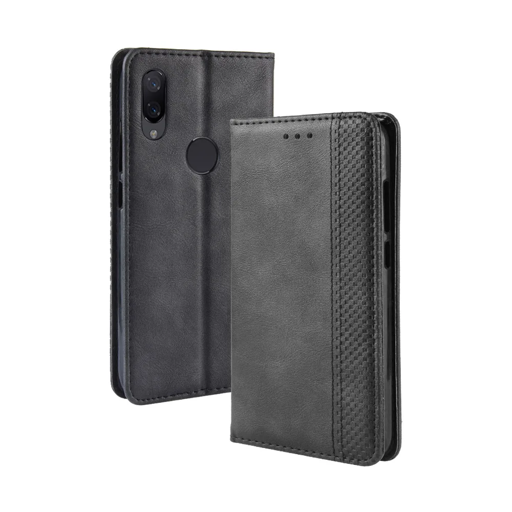 Flip Retro Style Leather Magnetic Closure Phone Cover For Xiaomi Redmi Note 7S 6.3 inch Card Slot Wallet Fall prevention Case