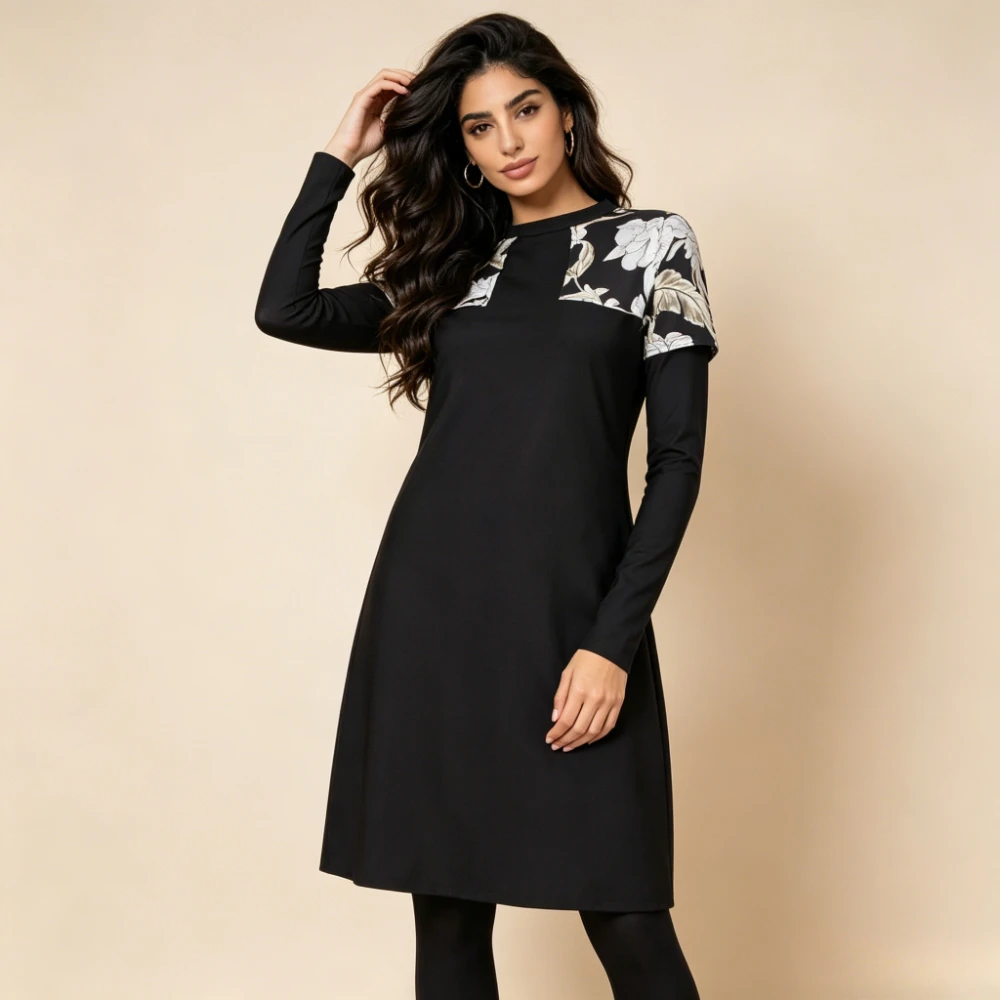 3-Piece Floral Print Muslim Burkini Swimsuit Modest Full Coverage Long Sleeve Swimwear with Hijab Islamic Bathing Suit Beachwear