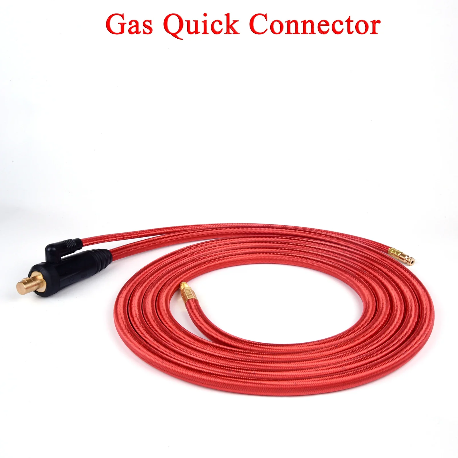 3.8m/7m WP9 WP17 TIG Welding Torch Gas-Electric Integrated Red Rubber Hose Cable Wires 5/8 Quick Connector 35-50 Euro Connector