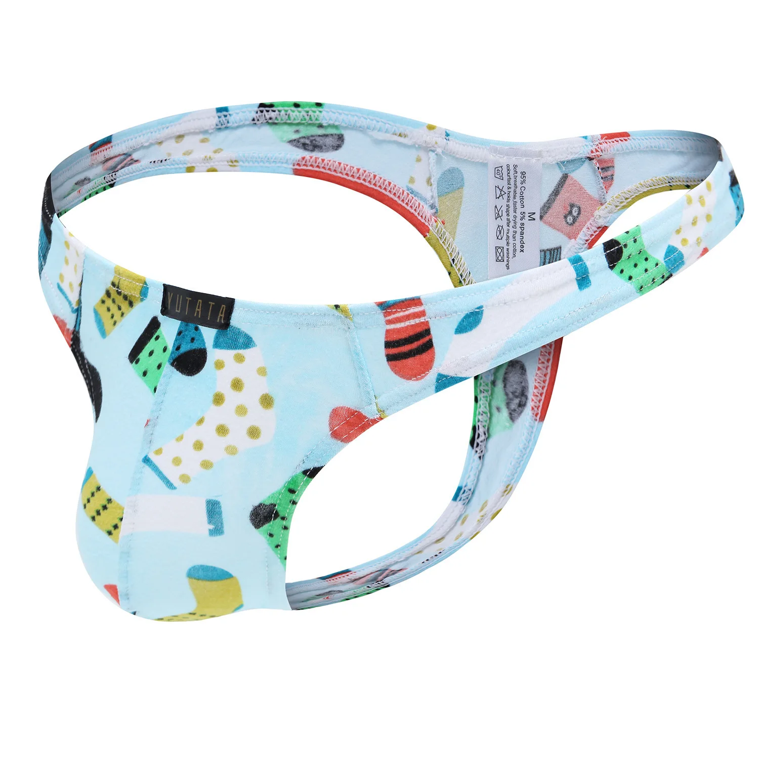Men's Cotton Cartoon Giraffe Print Thong, Low-rise Sexy Erotic Underwear