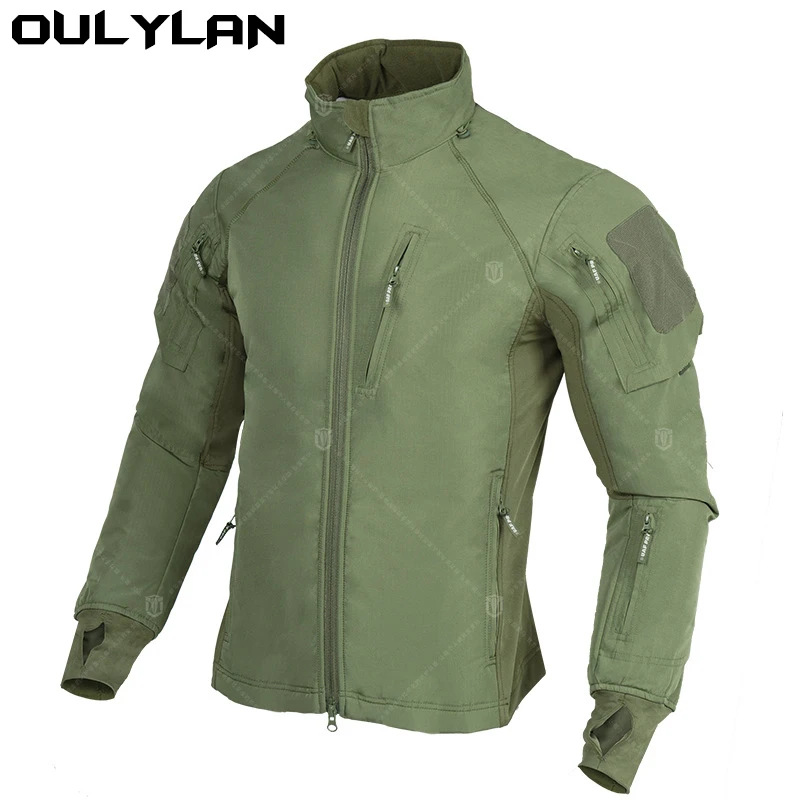 Oulylan Men Warm Bomber Jacket Camouflage Hooded Coat Windbreaker Men's Waterproof Tactical Jacket