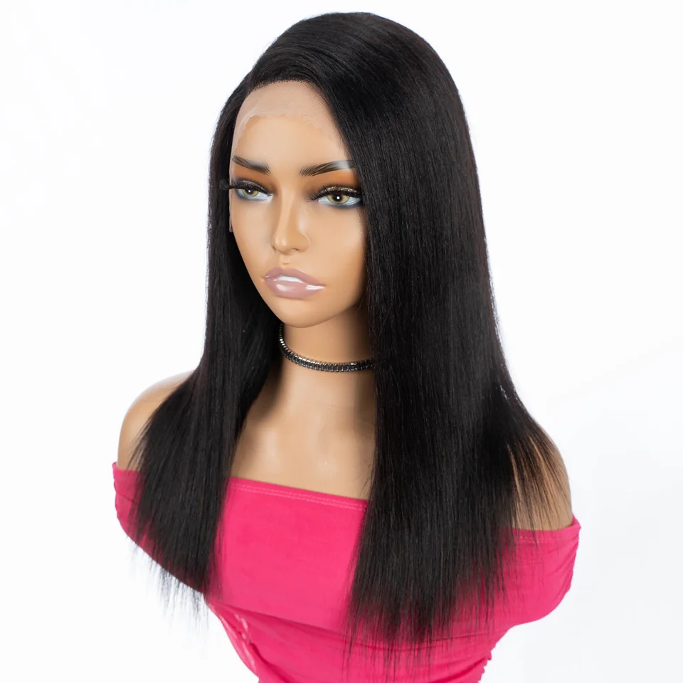 16 Inch Lace Front Wigs 100% Real Ready To Wear Left Side Lace Brazilian Hair Wigs Straight Bob Human Hair Wigs For Women