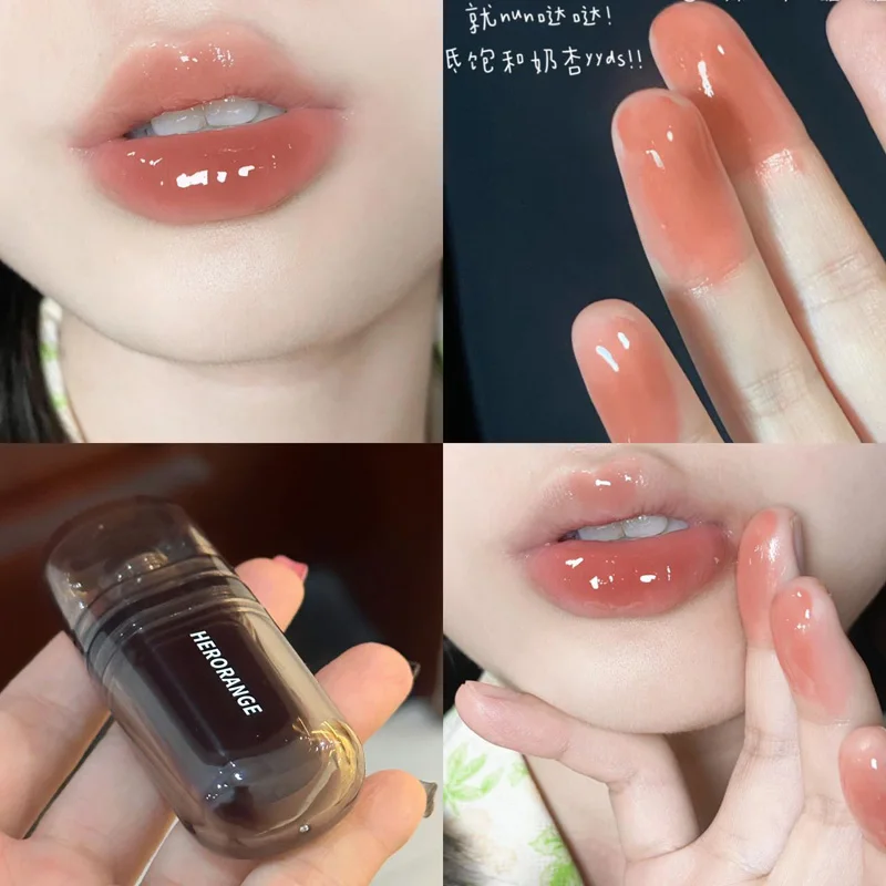 HERORANGE Enveloping Ice Night Mirror Lip Glaze Moisturizing and Moisturizing Lip Film Forming Quickly