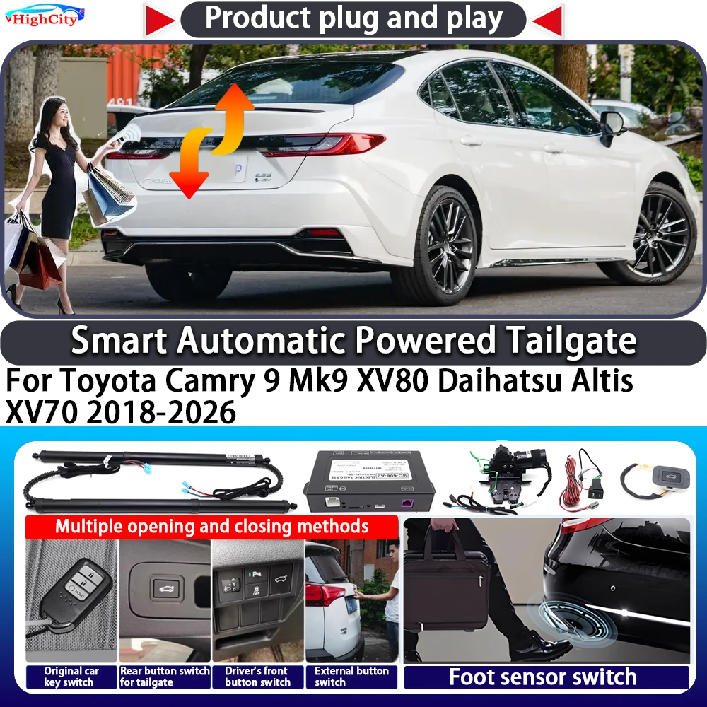 

For Toyota Camry 9 Mk9 XV80 Daihatsu Altis XV70 2018-2026 OEM Smart Automatic Powered Tailgate Key Lift Close Kit Power Tailgate