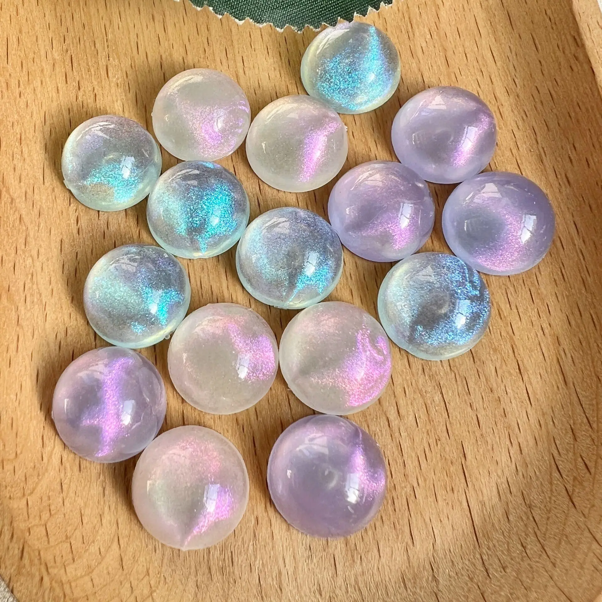 20pcs 16mm Bling Round Acrylic Patch Flat Back Resin Cabochons for Diy Phone Case Hair Clip Earring Jewelry Findings Decorations