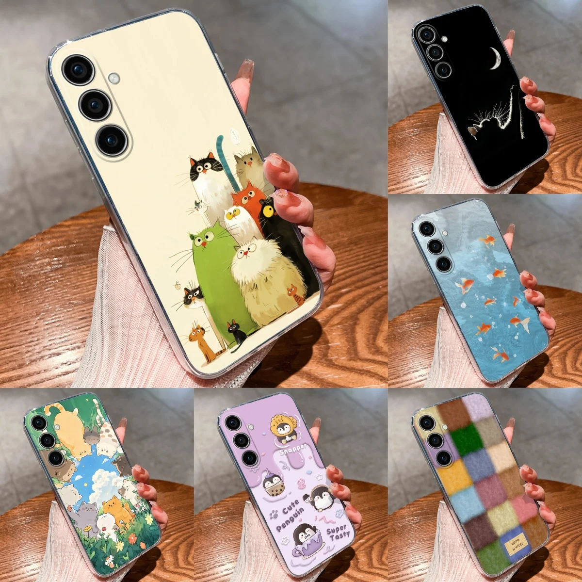 For Samsung Galaxy S25FE S25Plus S25Ultra S25Edge Case Cute Kitten Clear Cover For samsung s25 fe plus s25ultra s25edge Capa