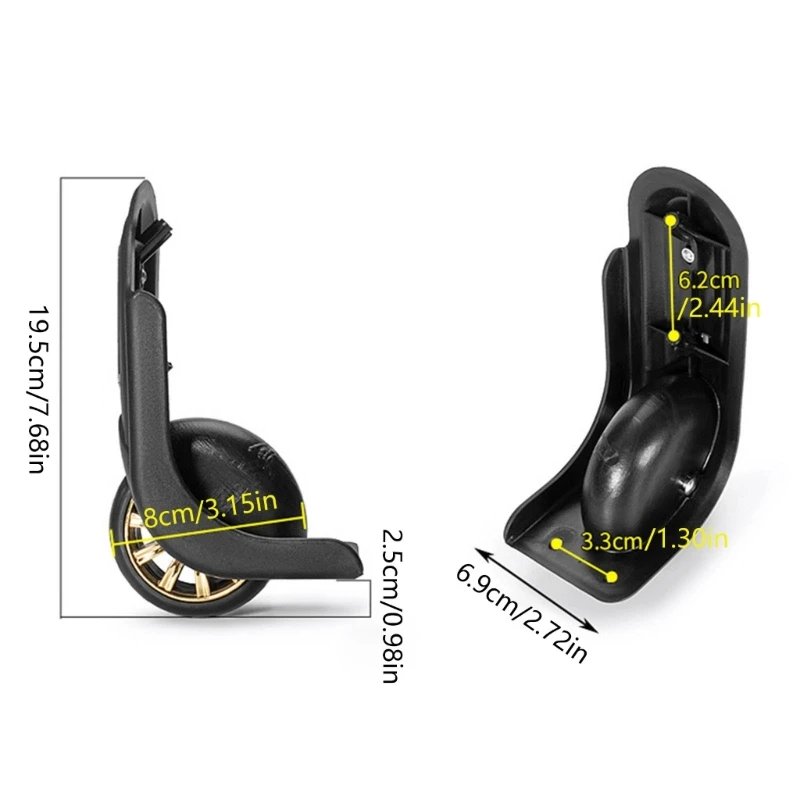 1 пара колес для чемодана, сменные немые колеса для багажа, запасные колеса, колеса для дорожного багажа, практичные поворотные